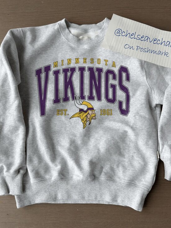 Tops - Vintage Minnesota Vikings Sweatshirt, Retro NFL Minnesota Vikings Football Shirt